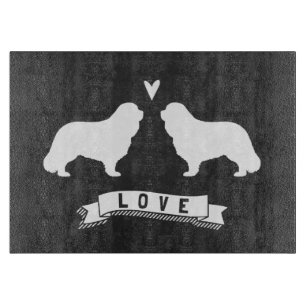 Cavalier King Charles Spaniel Silhouettes Love Cutting Board
