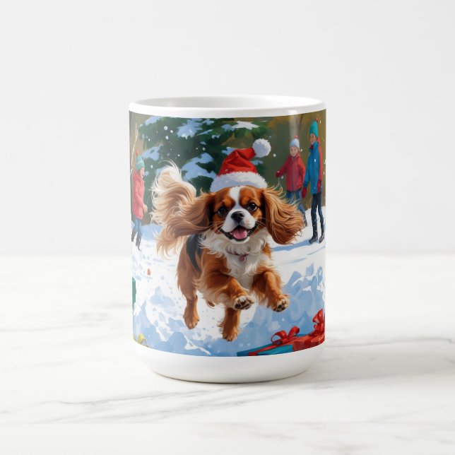 Cavalier King Charles Spaniel Snow with Christmas  Coffee Mug (Center)