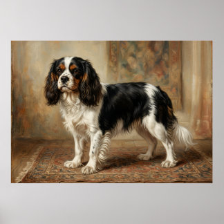 Cavalier King Charles Spaniel Standing Portrait Po Poster