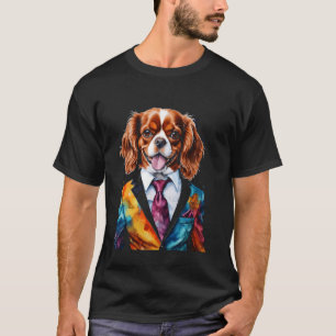 Cavalier King Charles Spaniel Suit Dog Funny Print T-Shirt