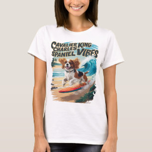 Cavalier King Charles Spaniel Surfing T-Shirt