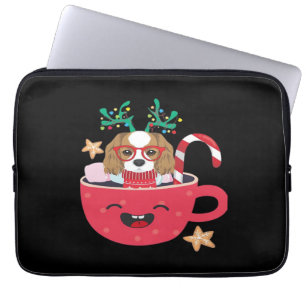 Cavalier King Charles Spaniel Teacup Xmas Holiday Laptop Sleeve