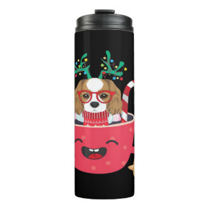 Cavalier King Charles Spaniel Teacup Xmas Holiday  Thermal Tumbler
