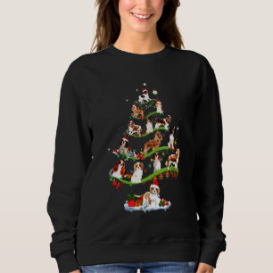Cavalier King Charles Spaniel Tree Christmas Candy Sweatshirt