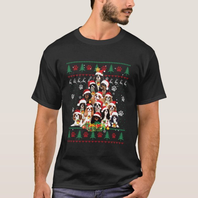 Cavalier King Charles Spaniel Tree Ugly T-Shirt (Front)