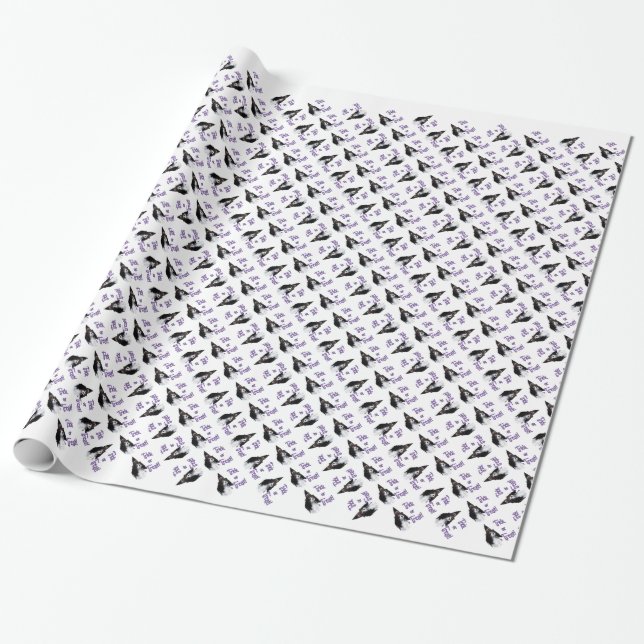 Cavalier King Charles Spaniel Trick Wrapping Paper (Unrolled)