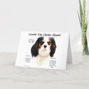 Cavalier King Charles Spaniel (tricolor) History Holiday Card