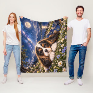 Cavalier King Charles Spaniel Under the Milky Way Fleece Blanket