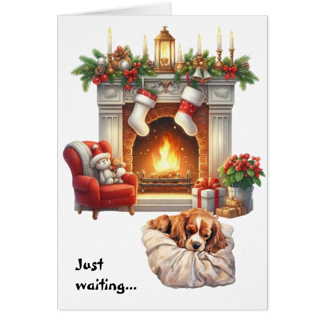Cavalier King Charles Spaniel Wait for Christmas (Front)