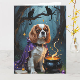 Cavalier King Charles Spaniel Whimsical Halloween  Card