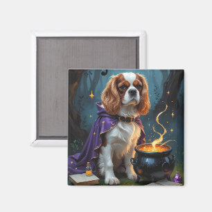 Cavalier King Charles Spaniel Whimsical Halloween Magnet