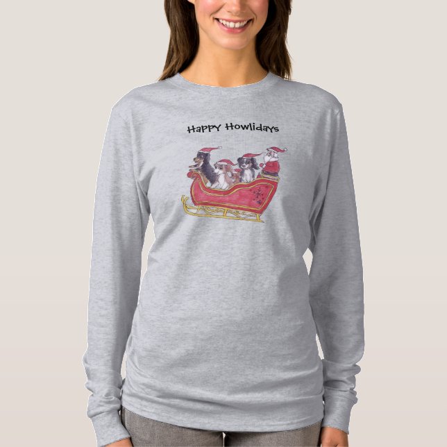 Cavalier King Charles Spaniel Winter Holiday  T-Shirt (Front)