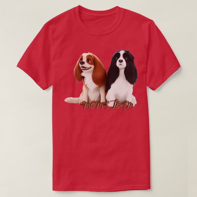 Cavalier King Charles Spaniels 2 T-Shirt (Design Front)