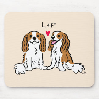 Cavalier King Charles Spaniels Dogs with Your Text Mouse Pad