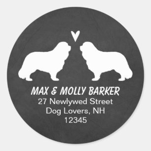 Cavalier King Charles Spaniels Return Address Classic Round Sticker