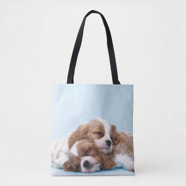 Cavalier King Charles Spaniels Sleeping Tote Bag (Front)