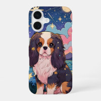 Cavalier King Charles Tricolor Pastel Clouds