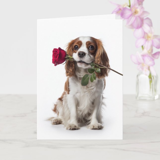 Cavalier King Charles Valentine – Tender Love Card (Orchid)