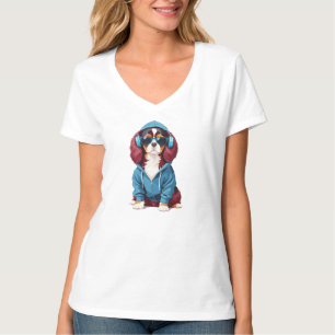 Cavalier King Charles Wearing Hoodie Funny Cool  T-Shirt