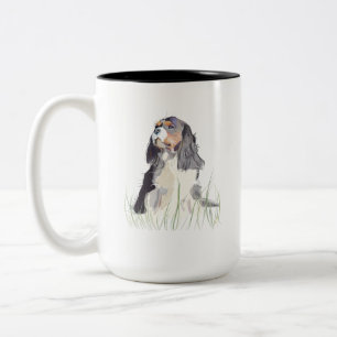 Cavalier King Coffee Mug, Dog Mom Gift Two-Tone Coffee Mug