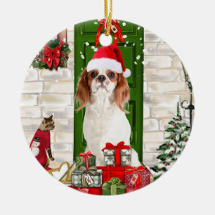 Cavalier King Dog Christmas Ceramic Tree Decoration