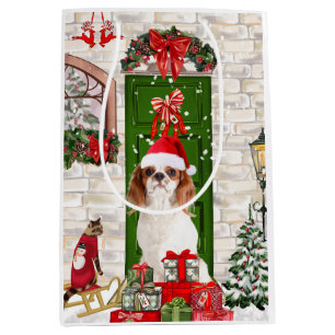 Cavalier King Dog Christmas Medium Gift Bag