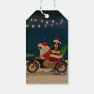 Cavalier King Dog Christmas Santa Claus Gift Tags
