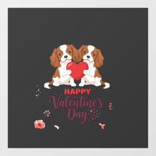 Cavalier King Dog Happy Valentines Day Floral