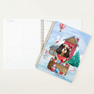 Cavalier King Dog In snow Christmas Dog House Planner