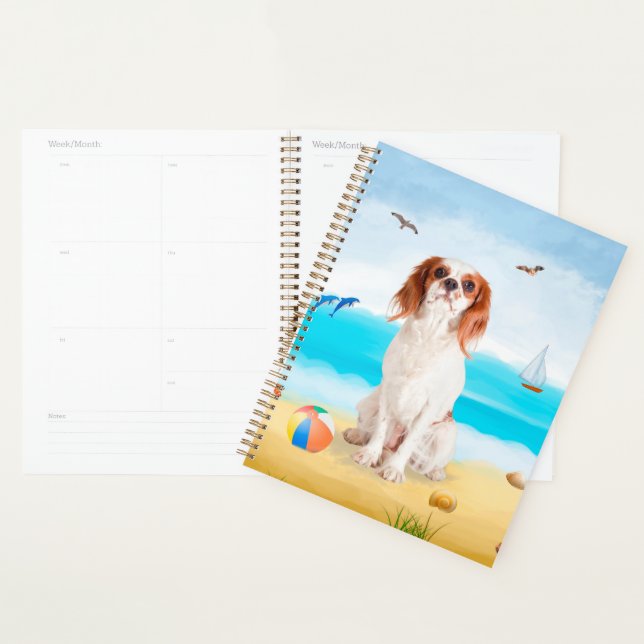 Cavalier King Dog on Beach Planner (Display)