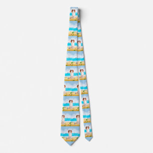 Cavalier King Dog on Beach Tie