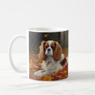 Cavalier King  in Autumn Leaves Fall Inspire  Coffee Mug