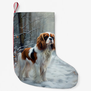 Cavalier King Let It Snow Christmas Brushed Small Christmas Stocking