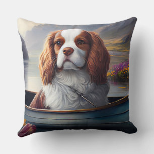 Cavalier King on a Paddle: A Scenic Adventure Cushion