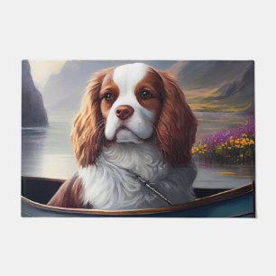 Cavalier King on a Paddle: A Scenic Adventure Doormat