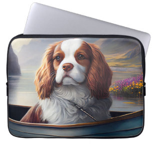 Cavalier King on a Paddle: A Scenic Adventure Laptop Sleeve