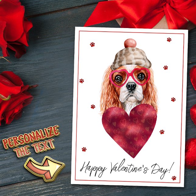 Cavalier King Spaniel Dog Lover Valentine Gift Holiday Card (Creator Uploaded)