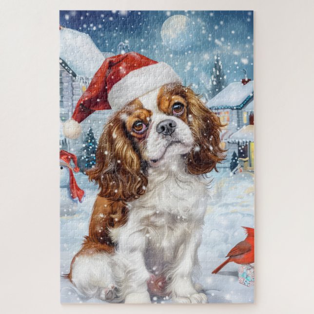 Cavalier King Winter Wonderland Christmas Joy Jigsaw Puzzle (Vertical)