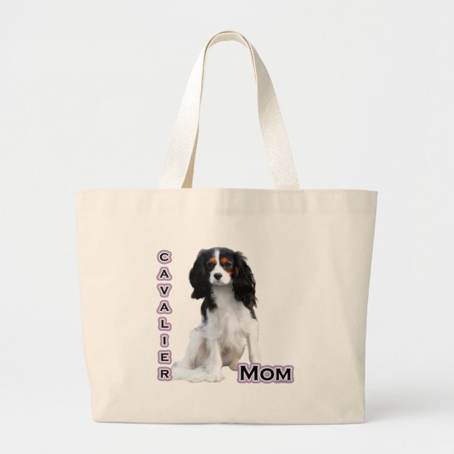 Cavalier Mum 4 Large Tote Bag (Front)