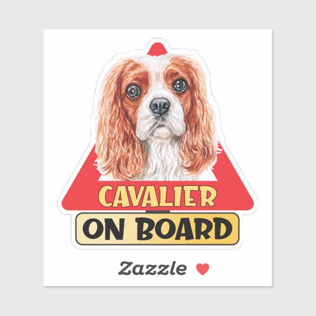 Cavalier On Board Spaniel Dog Red Traffic Sign (Sheet)