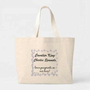 Cavalier Pawprints Large Tote Bag