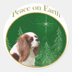 Cavalier Peace on Earth Classic Round Sticker