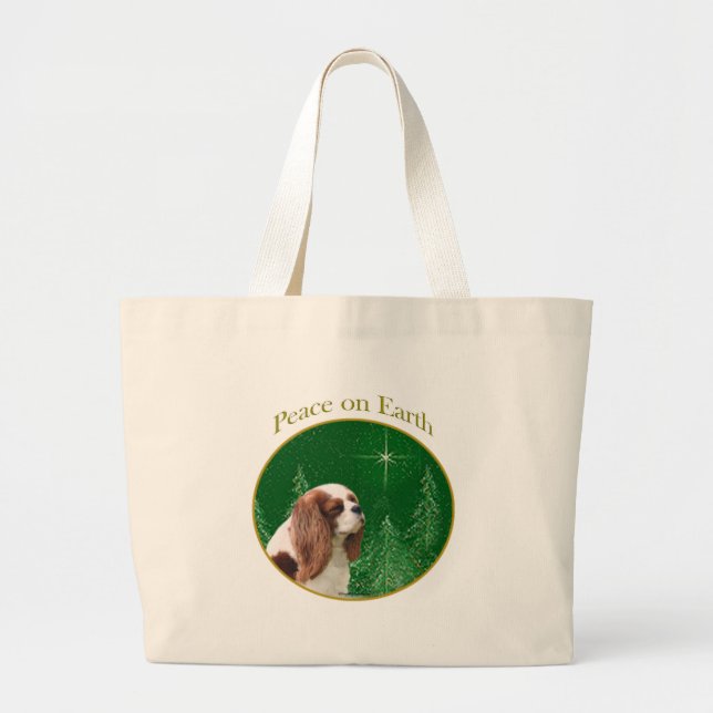 Cavalier Peace on Earth Large Tote Bag (Front)
