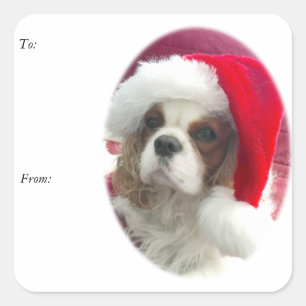 Cavalier Santa Gift Tag Stickers
