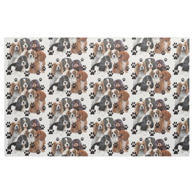 Cavalier Spaniel Colours Fabric (Fat Quarter)