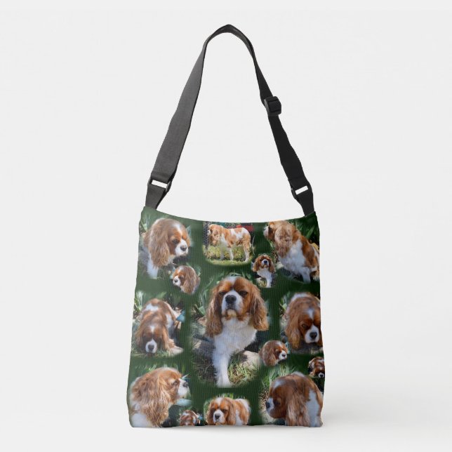 Cavalier Spaniel Photo Collage, Crossbody Bag (Front)