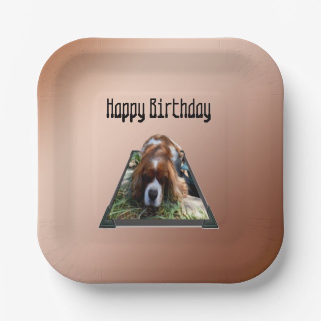 Cavalier Spaniel Popout Art,  Paper Plate (Front)