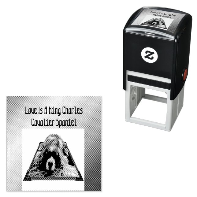 Cavalier Spaniel Popout Art, self-inking stamp (In Situ)