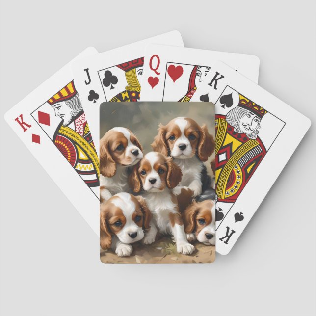Cavalier Spaniel Puppies Are Are Just Adorable, Playing Cards (Back)