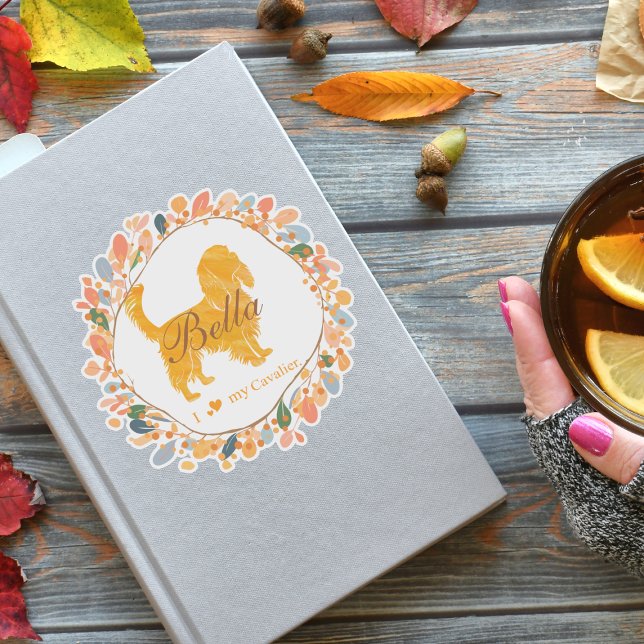 Cavalier Sticker - Personalised Pastel Orange Gift (Creator Uploaded)